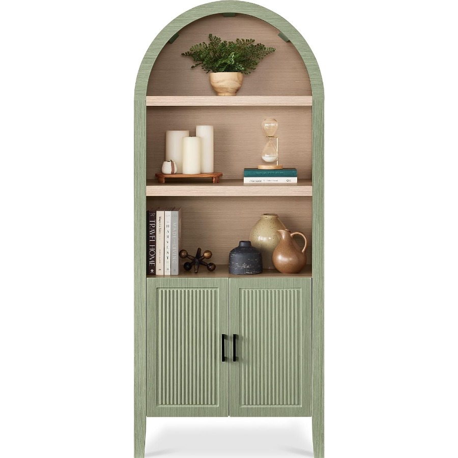Storage & Organization - 높이 72인치의 아치형 팬트리 수납장, 줄무늬