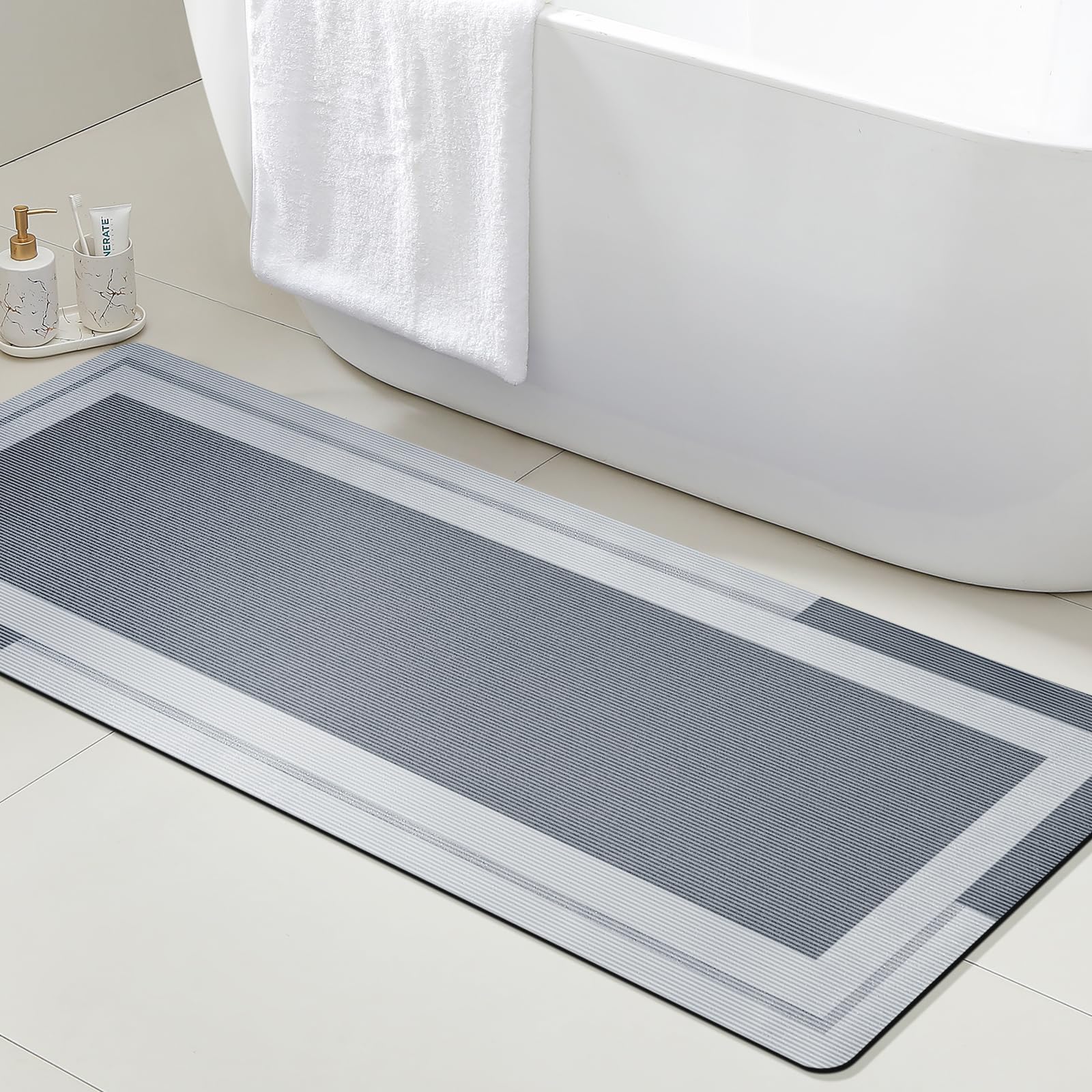 미끄럼 방지 고무 뒷면이 있는 VIKAMA 욕실 러너  - Quick Dry Diatomite Bath Mat 리뷰 및 가격