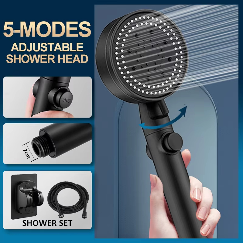 샤워 헤드 절수형 블랙 5가지 모드 조절 가능 고압 샤 - High Pressure Shower Head Handheld 리뷰 및 가격