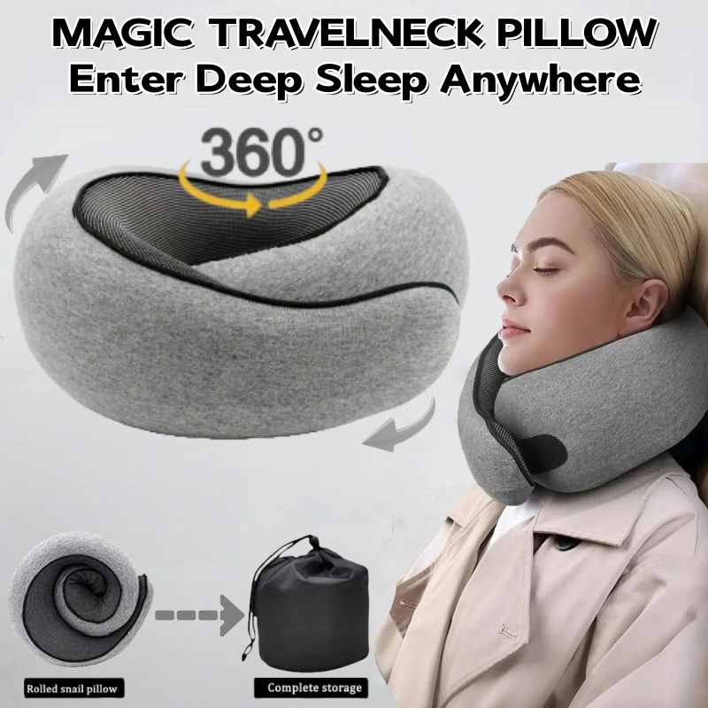 휴대용 U자형 여행 베개 100% 메모리폼 달팽이 베개 - Anti Snore Contour Pillow 리뷰 및 가격