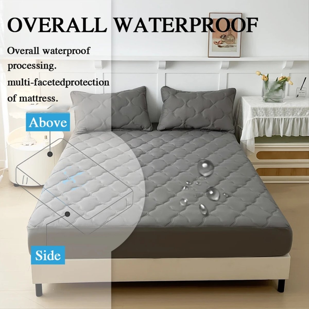 방수 맞춤형 침대 시트, 매트리스 패드 부드러운 마이크 - Waterproof Mattress Protector Breathable 리뷰 및 가격