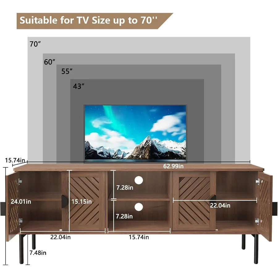 거실용 TV 스탠드 63, 수납 공간이 있는 인조 목재 - Storage & Organization 리뷰 및 가격