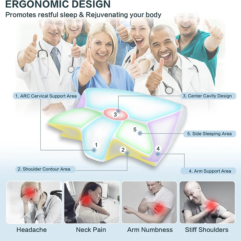 메모리폼 소재의 경추 지지 베개 1개, 2가지 기능을  - Memory Foam Orthopedic Pillow Neck Pain 리뷰 및 가격