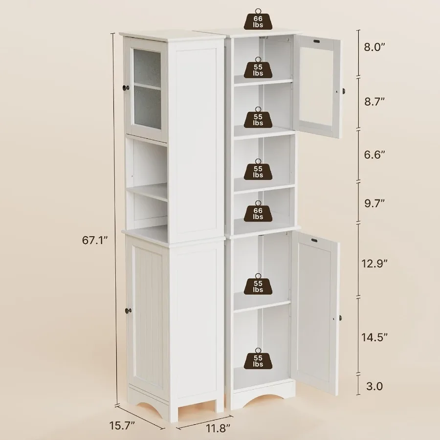 욕실 수납장 세트: 흰색 MDF 소재, 습기에 강한 마 - Storage & Organization 리뷰 및 가격