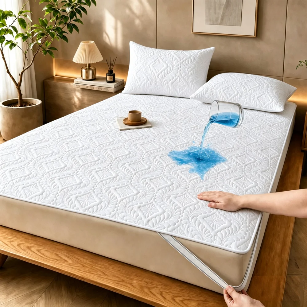 다양한 색상의 4면이 탄력 있는 방수 매트리스 커버 1 - Waterproof Mattress Protector Breathable 리뷰 및 가격