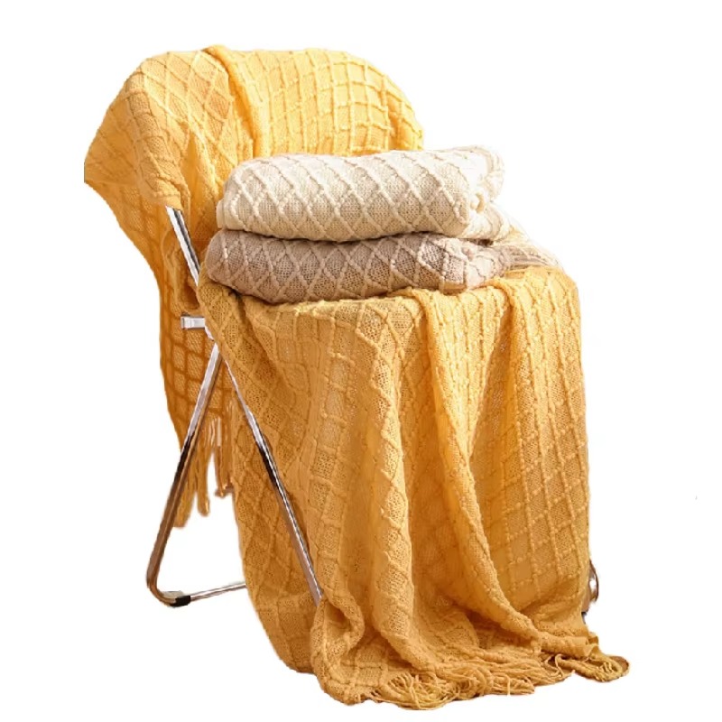 텍스타일 시티 다이아몬드 니트 소재의 술 장식 담요,  - Boho Throw Blanket Fringe 리뷰 및 가격