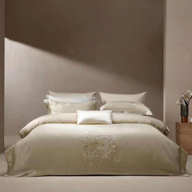 고급 브로케이드 라이오셀 코튼 꽃 자수 럭셔리 침구 세 - Aesthetic Floral Duvet Cover 리뷰 및 가격