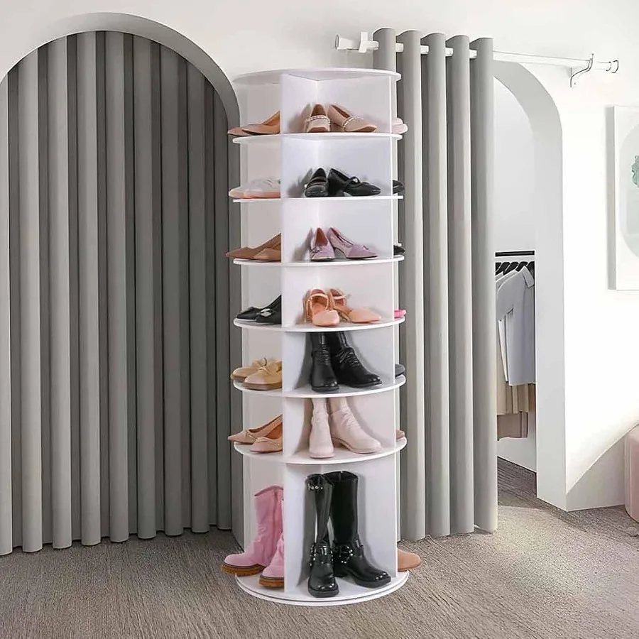 현관 옷장 정리함: 360도 회전이 가능한 흰색 7단  - Storage & Organization 리뷰 및 가격