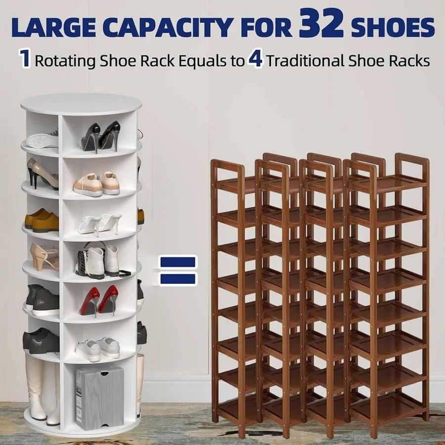 현관 옷장 정리함: 360도 회전이 가능한 흰색 7단  - Storage & Organization 리뷰 및 가격