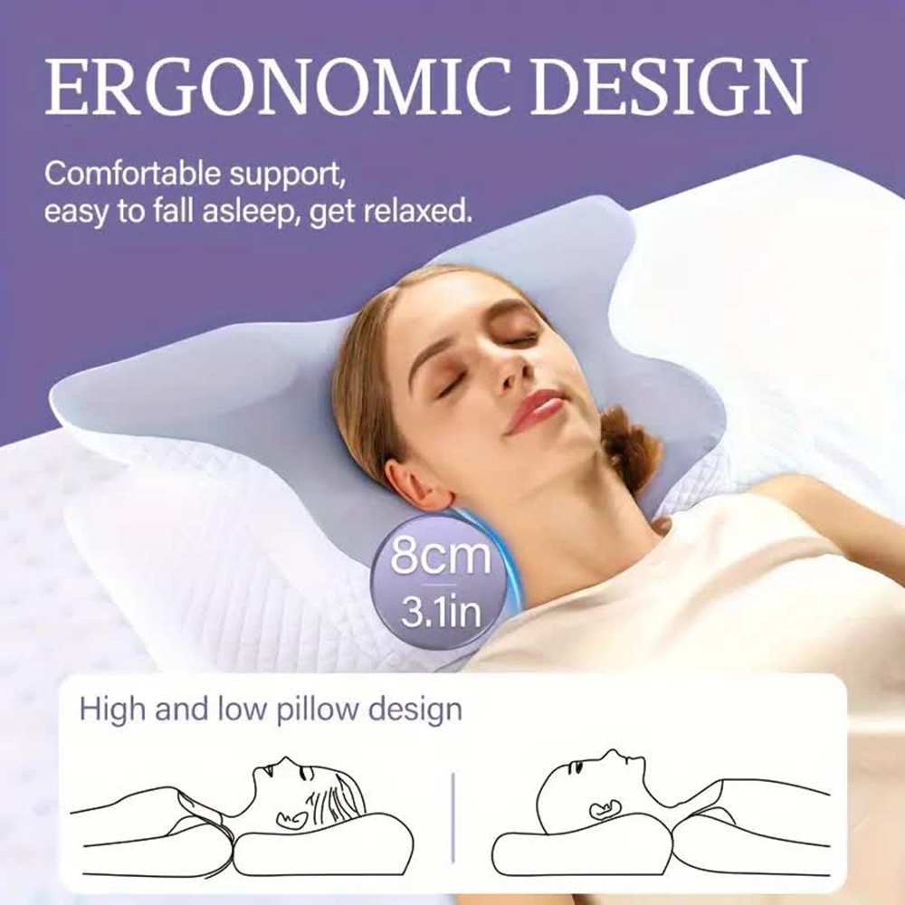 메모리 폼 베개 나비 모양의 편안한 자궁 경부 느린 리 - Anti Snore Contour Pillow 리뷰 및 가격