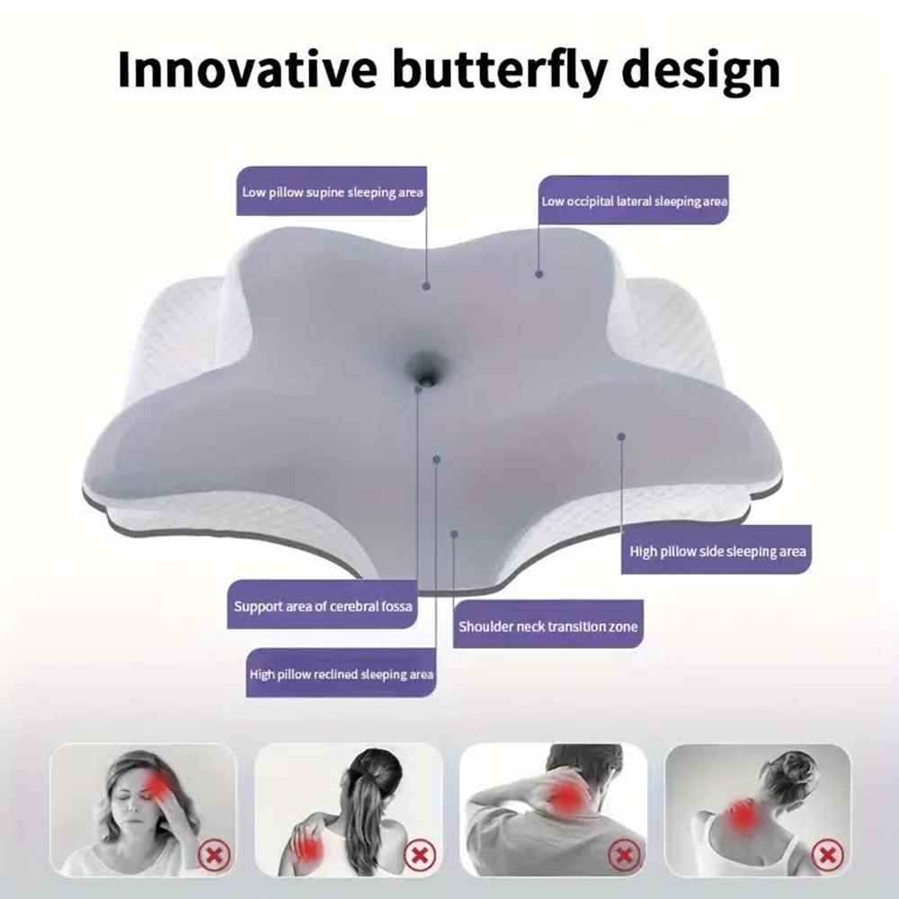 메모리 폼 베개 나비 모양의 편안한 자궁 경부 느린 리 - Anti Snore Contour Pillow 리뷰 및 가격